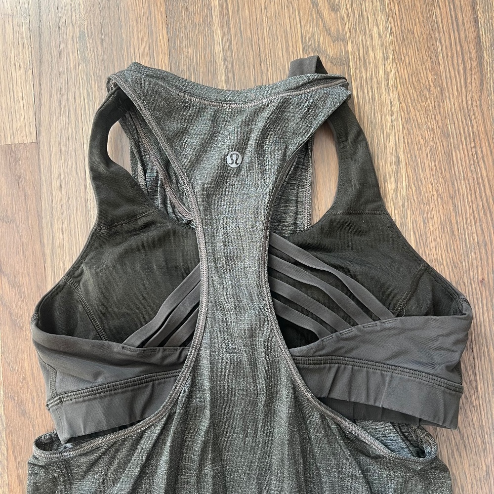 Lululemon Grey Tank + Built In Bra - Size 6
